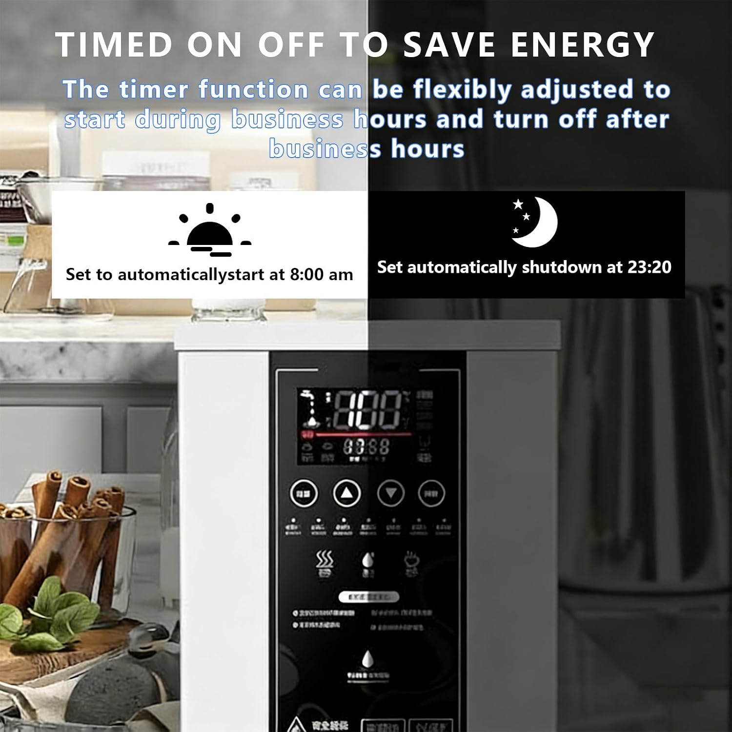 Commercial Electric Water Dispenser with Built-in Purifier, 45L/H, LCD Touch Control, Automatic Boiling,Safe to Drink，for Tea/Coffee/Dessert Shop Hotel B