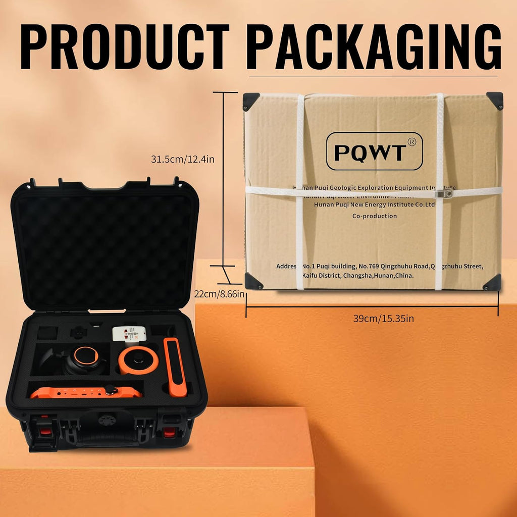Underground Water Leak Detectors PQ125B Outdoor Wall Pipe Water Leakage Detection with Touchscreen Earphone and Carrying Case Sensor Acoustic Pipeline Sound Intensifier