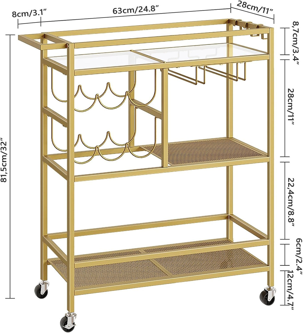 MAHANCRIS Bar Cart for Home and Bakers Rack with Power Outlet Bundle, Bakers Rack with Power Outlet, RCJ61B01-BRHR74E01
