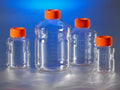 Corning 430282 Polystyrene Cylindrical 500mL Easy Grip Disposable Storage Bottle, with 45mm Orange HDPE Cap (Case of 24)