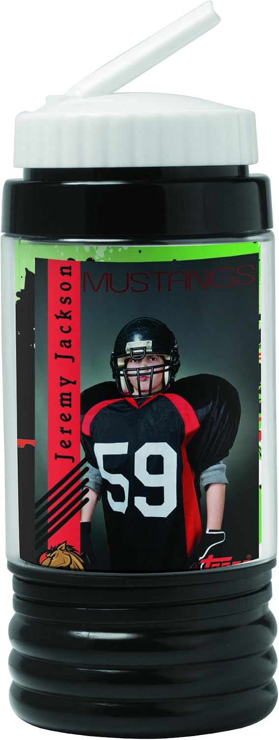 Neil Enterprises, Inc. 15 oz. Black Photo Sports Bottle - Case of 24