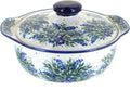 Blue Rose Polish Pottery Hyacinth Round Covered Baker