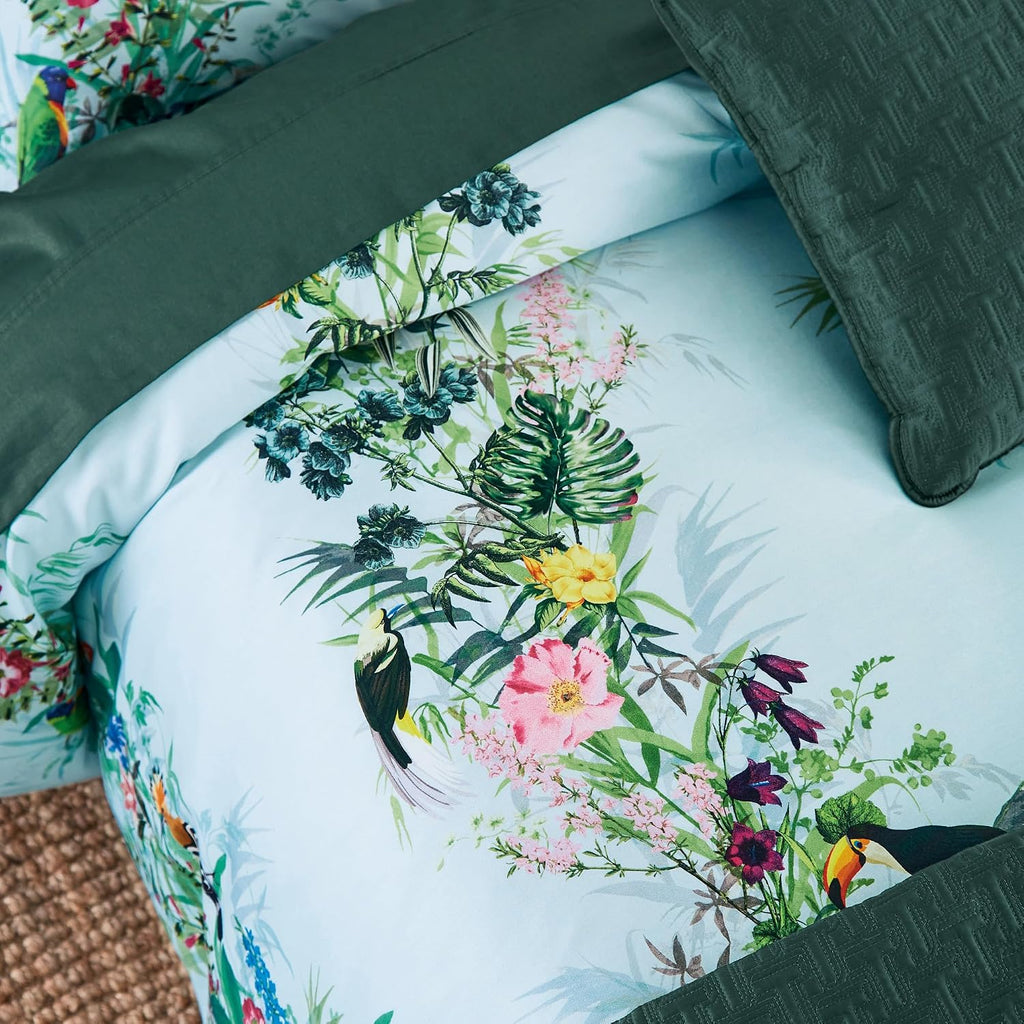 Ted Baker Tropical Elevations 100% Cotton Sateen, 3 Piece Comforter and Sham Set, Full/Queen, Multi