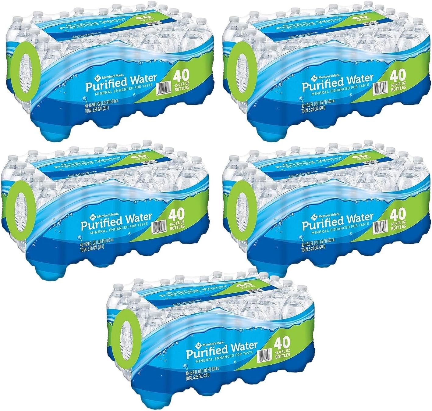 Purified Water (16.9 fl. oz., 40 pk.) TOTAL 200 BOTTLES