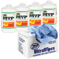 Zep MVP Waterless Hand Cleaner Ultra Wipes Shop Towels - 1 Gal (Case of 4) - 323024 - Quickly Removes Grease & Grime from Your Hands without Water