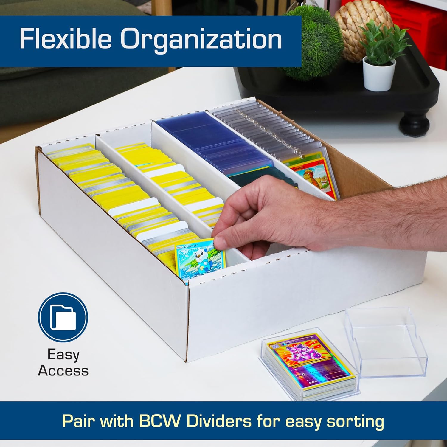 BCW Monster Box - 10ct Trading Card Storage Box | Holds 3200 Cards | Sports & TCG Card Organizer