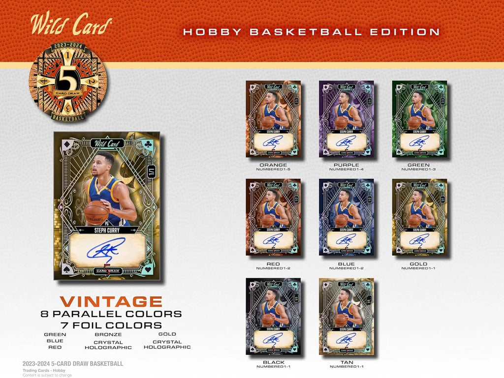 2023/2024 Wild Card Five Card Draw Basketball Hobby Trading Card Box 5 Autographs