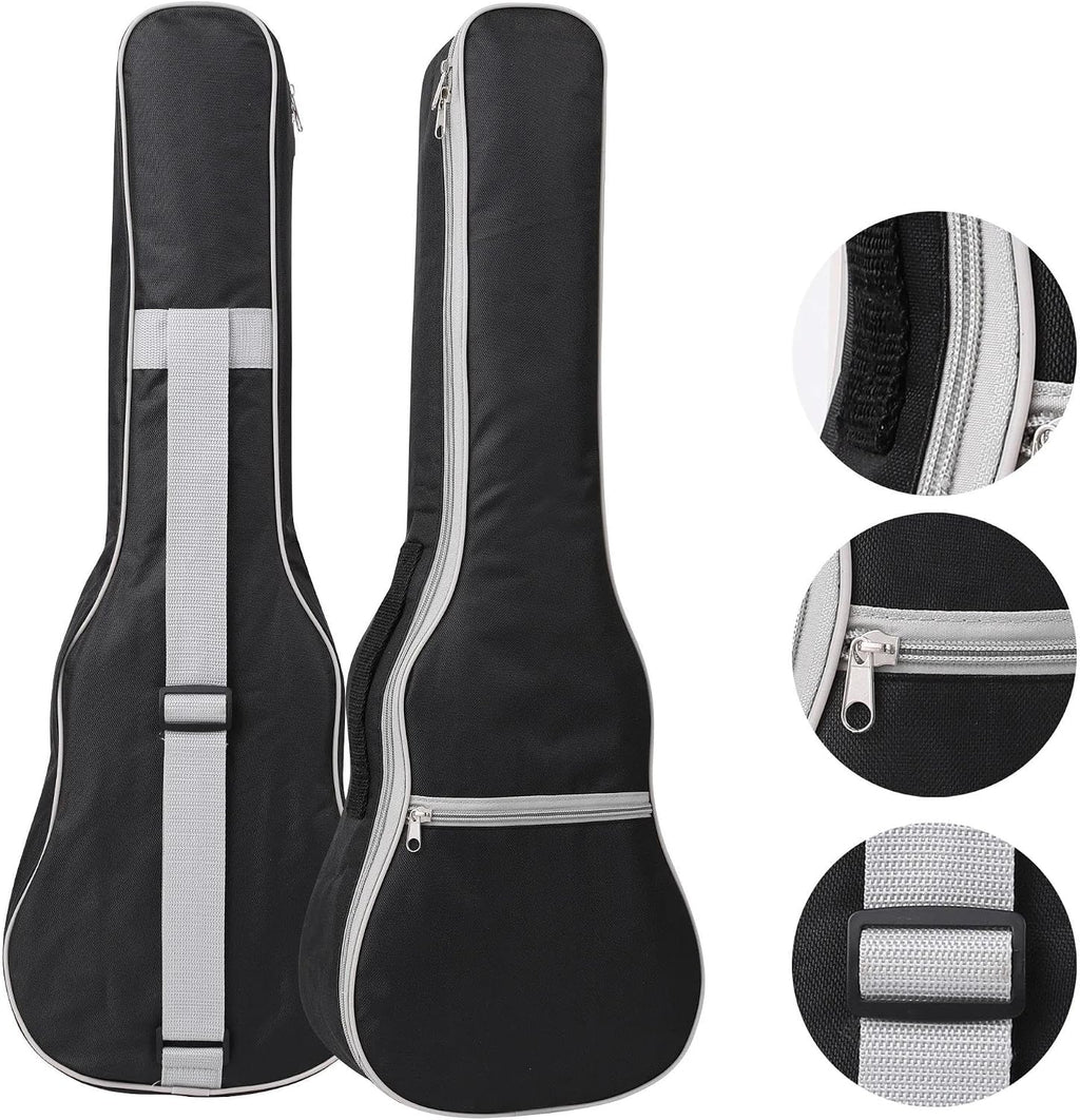 Adult Ukulele Left-Handed Ukulele 26-inch All Black Wood Acoustic Electric Guitar Ukulele Set With Truss Equalizer Gig Bag Strap(Left Hand)