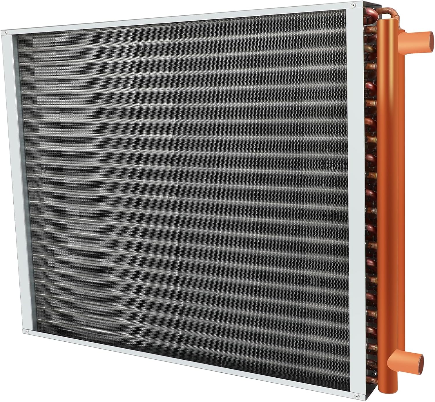 22x24 Heat Exchanger Water To Air, Forced Air Heating with 1 Copper Ports Hot Water Coil for Outdoor Wood Furnaces, Residential Heating