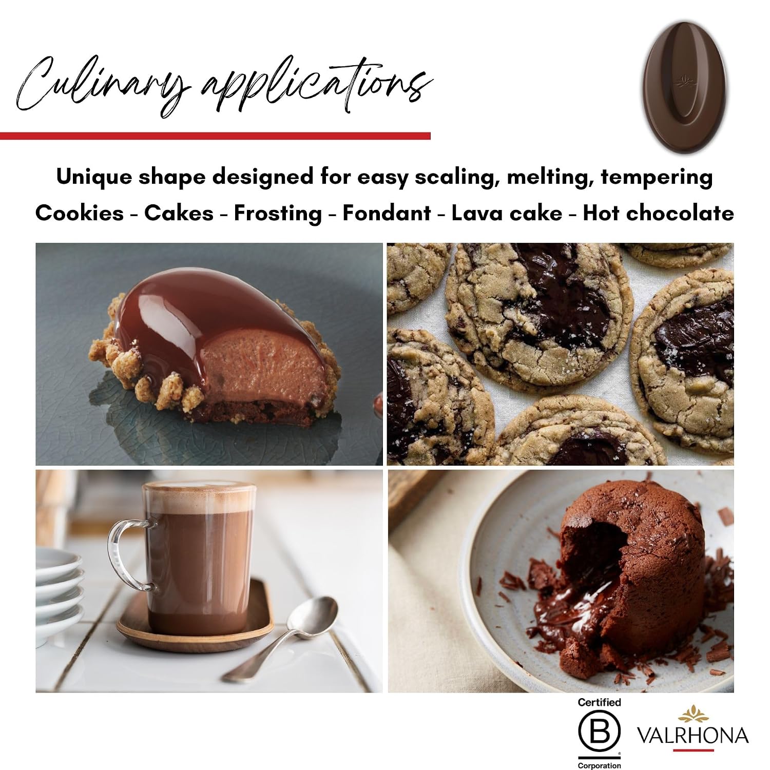 Valrhona Premium French Baking Dark Chocolate Discs (Feves). Classic GUANAJA 70% Cacao. Easy Melt. Easy to chop. Intense & Smooth with Bitter Notes. Sauces, Cakes, Mousses, Frostings 1kg (Pack of 1)