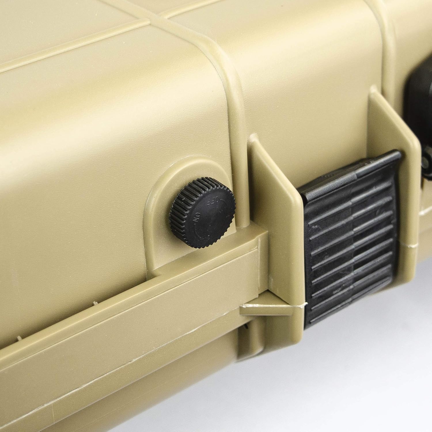 Eylar 48' Inch Protective Roller Rifle Hard Case with Foam, Waterproof & Crushproof, Two Rifles Or Multiple Guns, Pressure Valve with Lockable Fittings Tan FDE