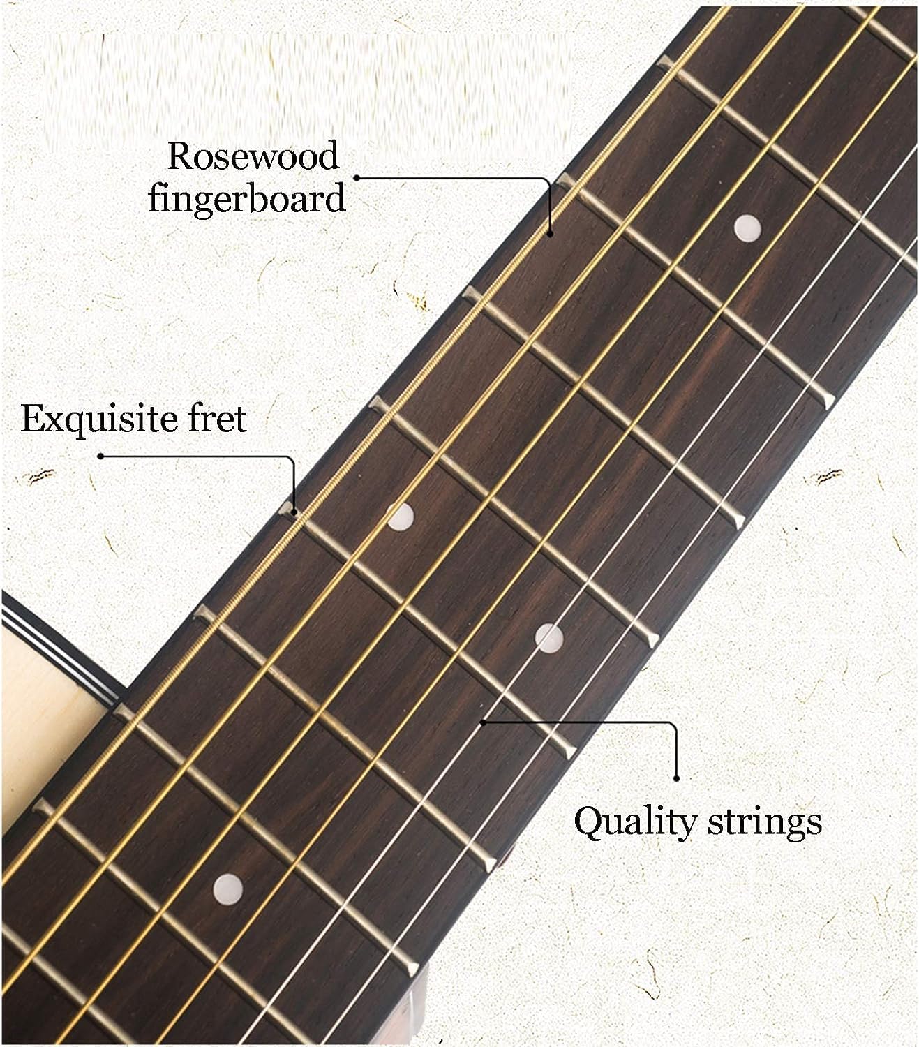 Guitar Acoustic Full Size 4/4 Guitar Cutaway Beginner Adult Guitar 40/41 Inch Kit with Gig Bag Strap Strings Capo Picks (Size:41 inches,Color:Brown)