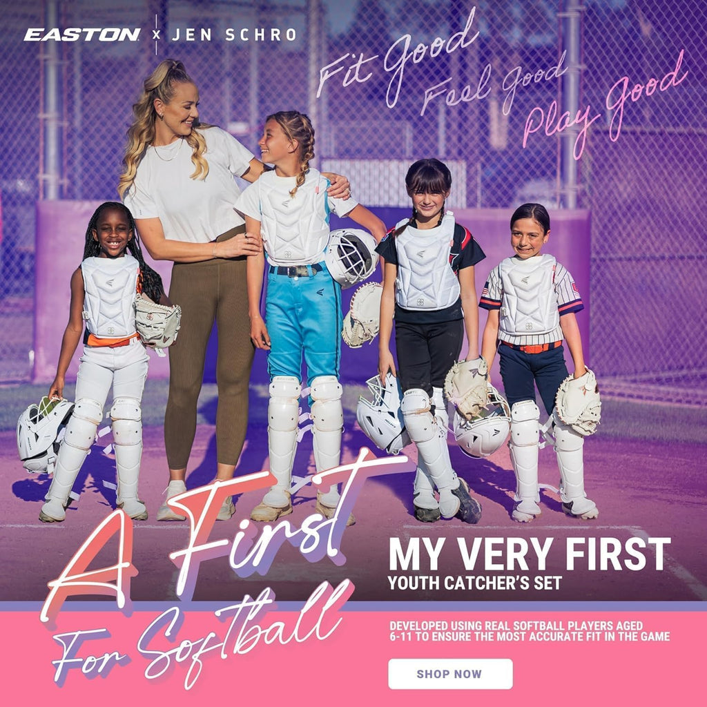 Easton | Jen Schro My Very First Youth Softball Catcher's Set | Helmet, Leg Guards & Chest Protector Included