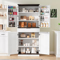 GRUSIGN 72' Kitchen Pantry Storage Cabinet with Doors and Shelves, Wood Farmhouse Pantry Storage with Barn Doors for Kitchen, Dining Room, Living Room