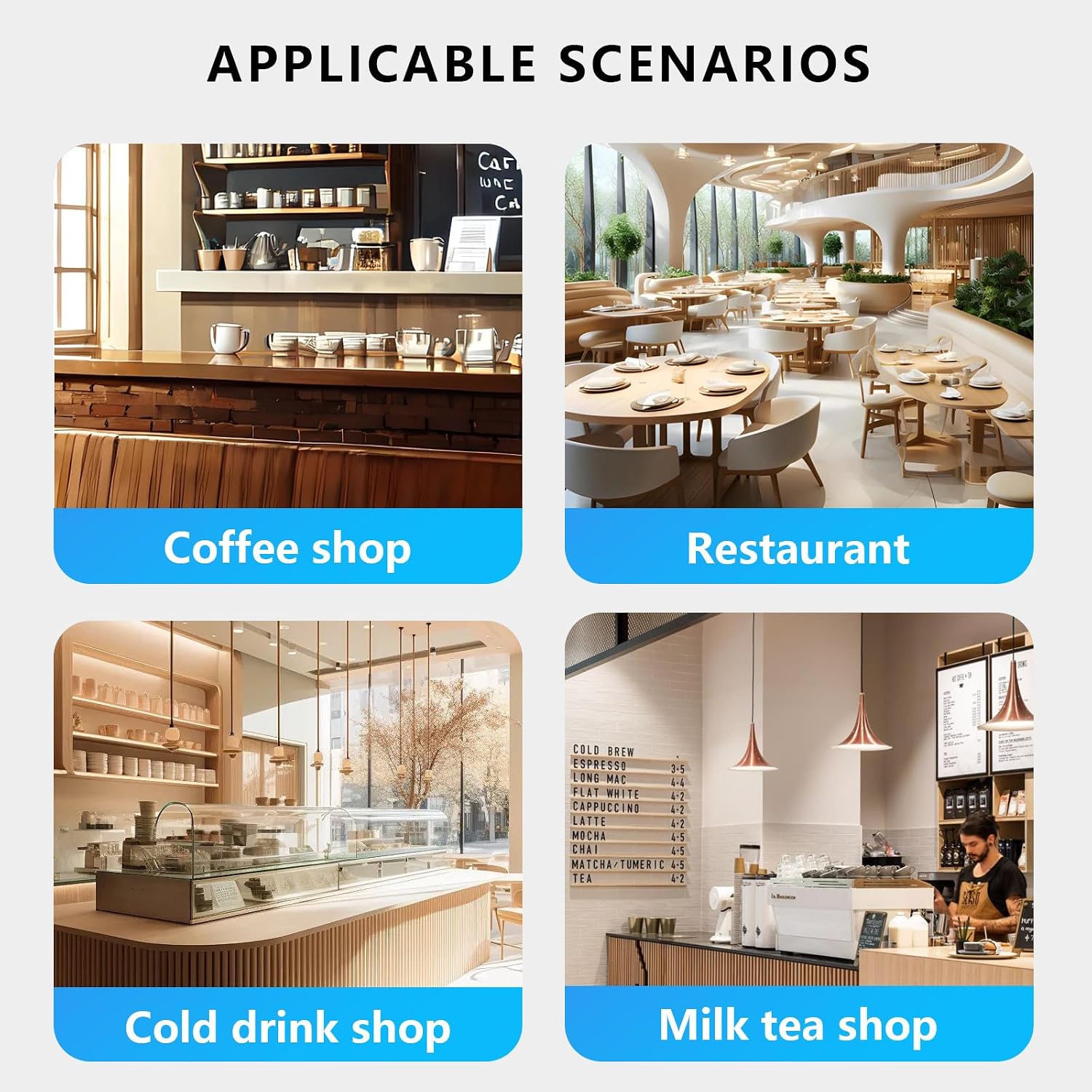 Commercial Electric Water Dispenser with Built-in Purifier, 45L/H, LCD Touch Control, Automatic Boiling,Safe to Drink，for Tea/Coffee/Dessert Shop Hotel A