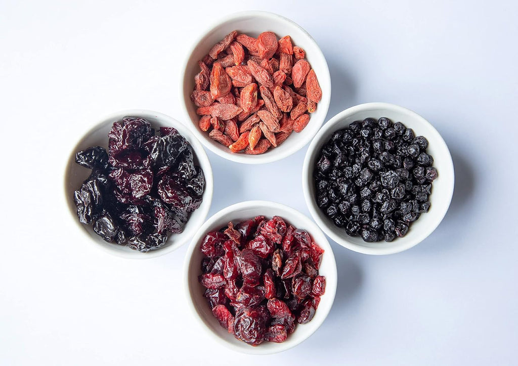 Food to Live - Organic Yummy Berries Mix, 8 Pounds - A Blend of Non-GMO Dried Cranberries, Blueberries, Cherries, Goji Berries, Vegan