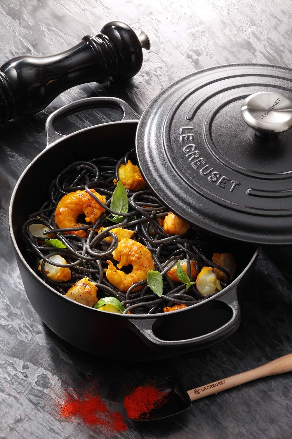 Le Creuset Signature Cast Iron Round Casserole, 30 cm - Matte Black Licorice