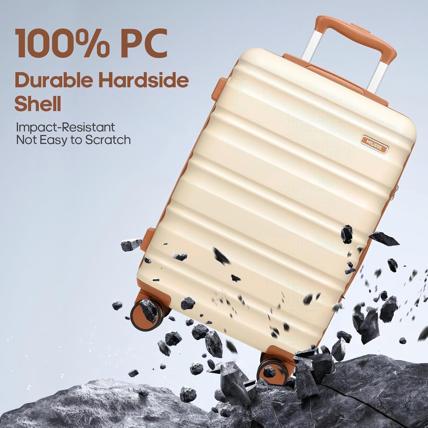 7 Piece Luggage Sets with Premium YKK Zipper, 20/24/28in PC Hardside Suitcase With Spinner Wheels, Luggage Airline Approved, Durable Suitcase Sets with TSA Locks for Travel