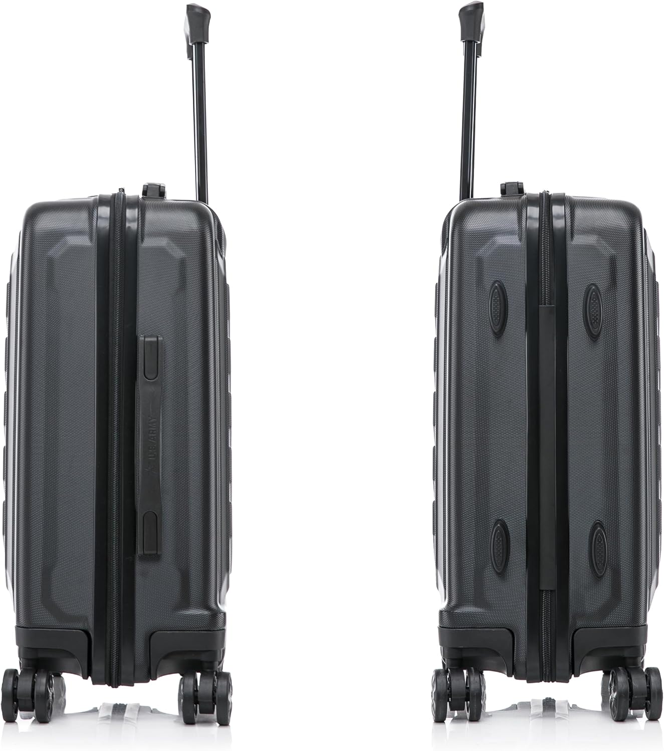 US Army Fox 20 inch Carry-On Hardside Luggage with Spinner Wheels | Lightweight Small Suitcase for Travel | Chevron Icon, Gel Handle, Side Studs, Retractable Trolley, Heavy Duty | Black