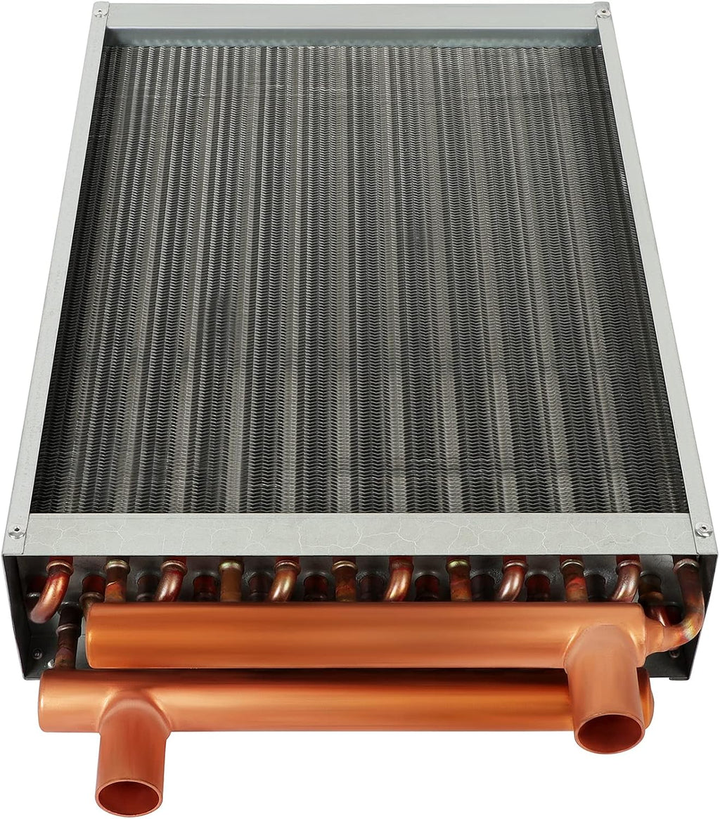 12x15 Heat Exchanger Water To Air , Forced Air Heating with 1' Copper Ports Hot Water Coil for Outdoor Wood Furnaces, Residential Heating