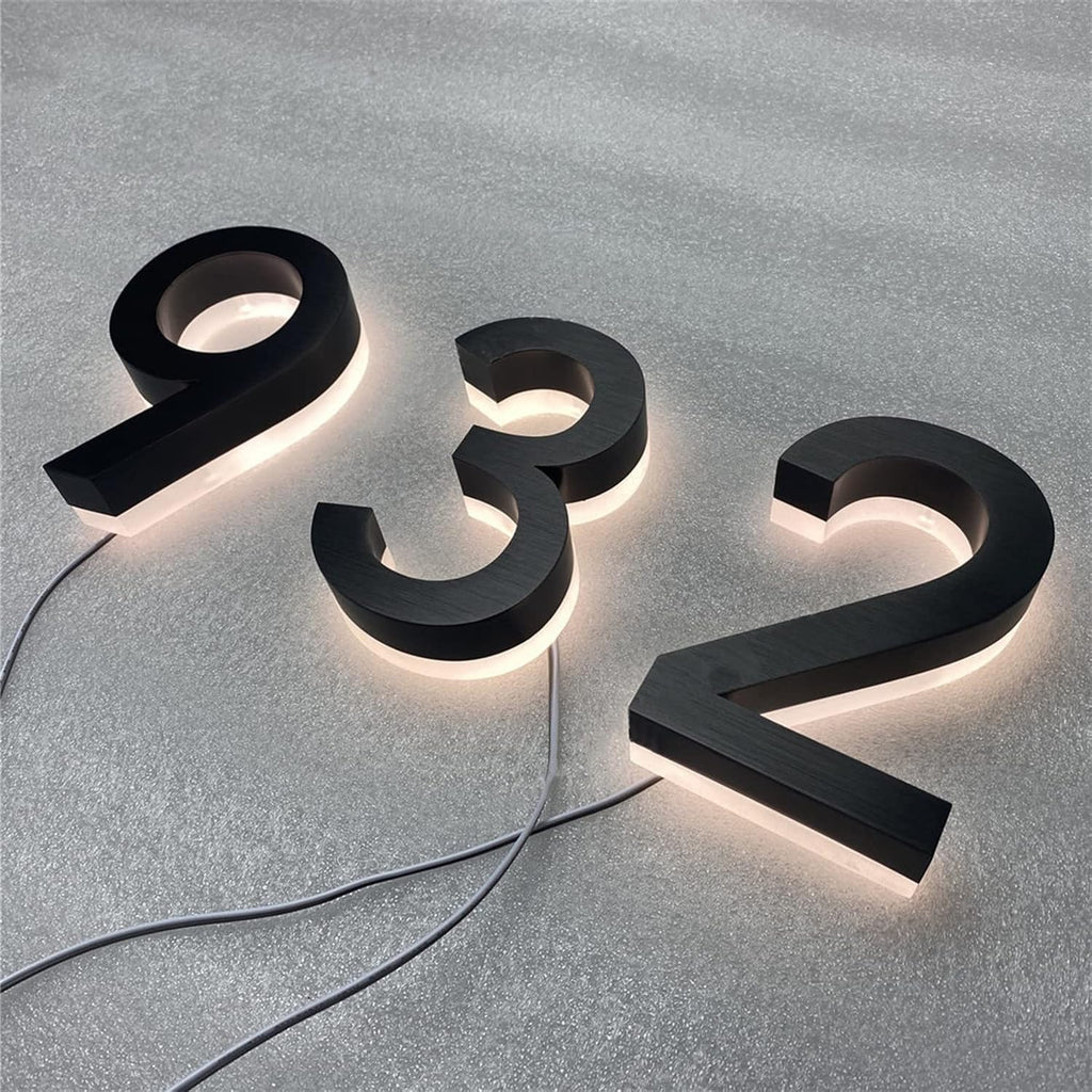 16' Modern Backlit LED House Numbers For Outside, Light Up Address Numbers For House, Illuminated House Number Plaque, Lighted Address Signs For Houses,3