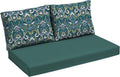 Arden Outdoor Loveseat Cushion Set, 48 x 24, Water Repellent, Fade Resistant, Cushion Set for Couch, Bench, and Swing, Sapphire Aurora Blue Damask