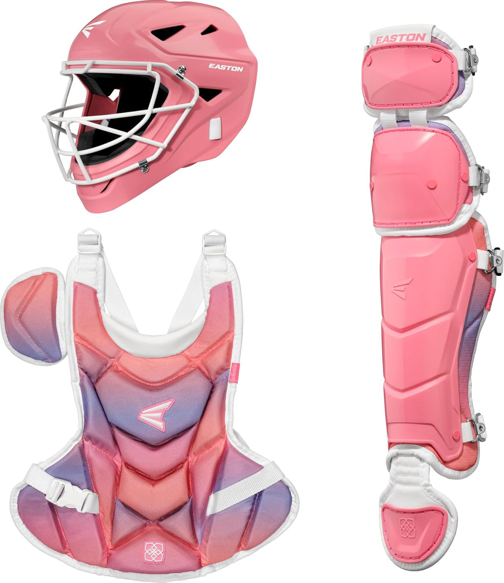Easton | Jen Schro My Very First Youth Softball Catcher's Set | Helmet, Leg Guards & Chest Protector Included