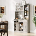 Coffee Bar Cabinet with Power Outlet & Exquisite Barn Doors, 72'' Sideboard Buffet Cabinet with Wine Bottle Rack, Large Kitchen Buffet with Storage and Wine Rack for Kitchen, Dining Room, Living Room