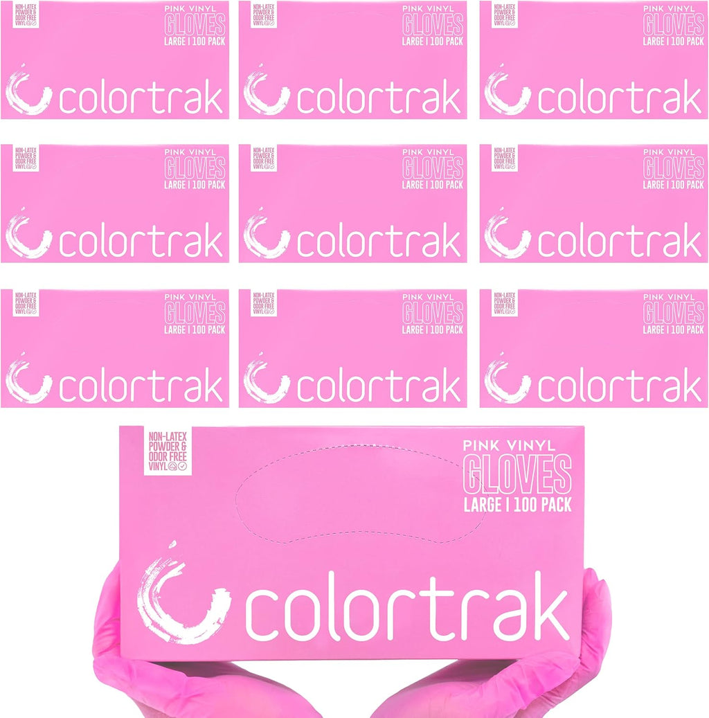 Colortrak Disposable Powder Free Vinyl Gloves, Single-Use, Latex-Free, Powder Free, Ambidextrous