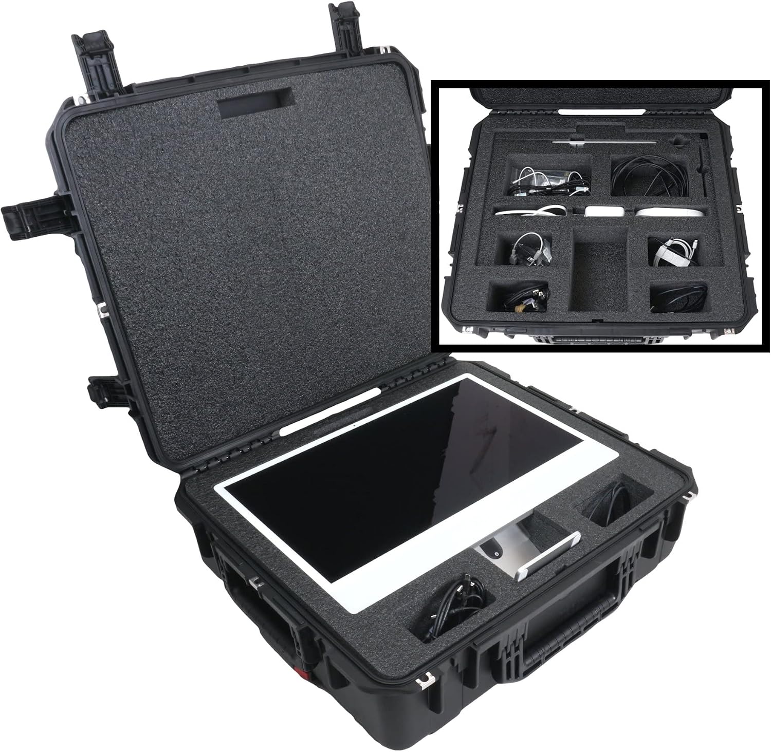 Case Club Case fits 24' iMac. Heavy Duty, Airline Approved, Shippable - Also Fits Keyboard & Accessories - Compact, Rolling, Lockable, Waterproof, Hard Case