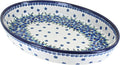 Blue Rose Polish Pottery - Blue Kalina Large Oval Baker - 14' x 10.25' - Unique, Dishwasher Safe, & Durable Bakeware