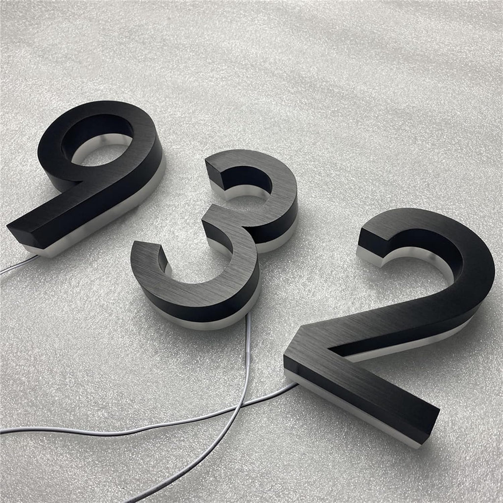 16' Modern Backlit LED House Numbers For Outside, Light Up Address Numbers For House, Illuminated House Number Plaque, Lighted Address Signs For Houses,V