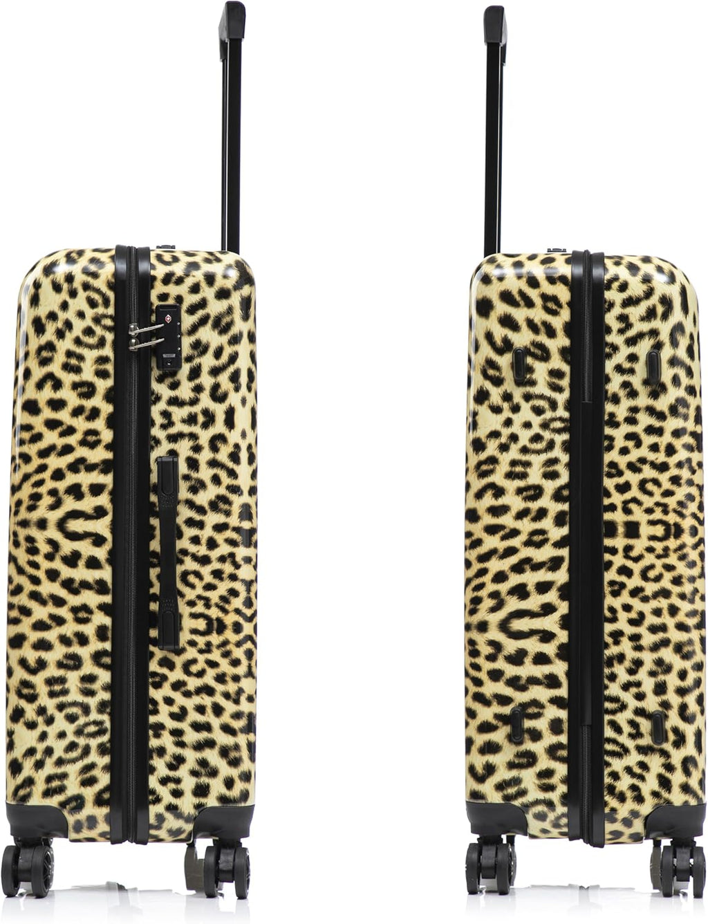 InUSA Cheetah Print Luggage with Spinner Wheels | Durable Lightweight Hardside Suitcase | Travel Bag with Handle and Trolley | (20in, 24in, 28in) 3 Piece Set