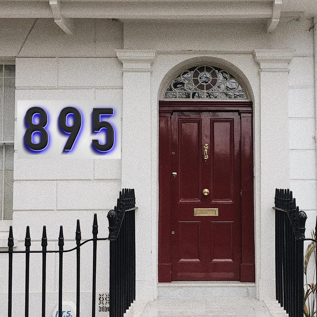 Illuminated LED House Number Sign, Matte Black, Lighted Address Number For House/Home/Yard, Light Up Address Sign, Waterproof Outdoor/Indoor, Day & Night,14 Inch/35cm,0
