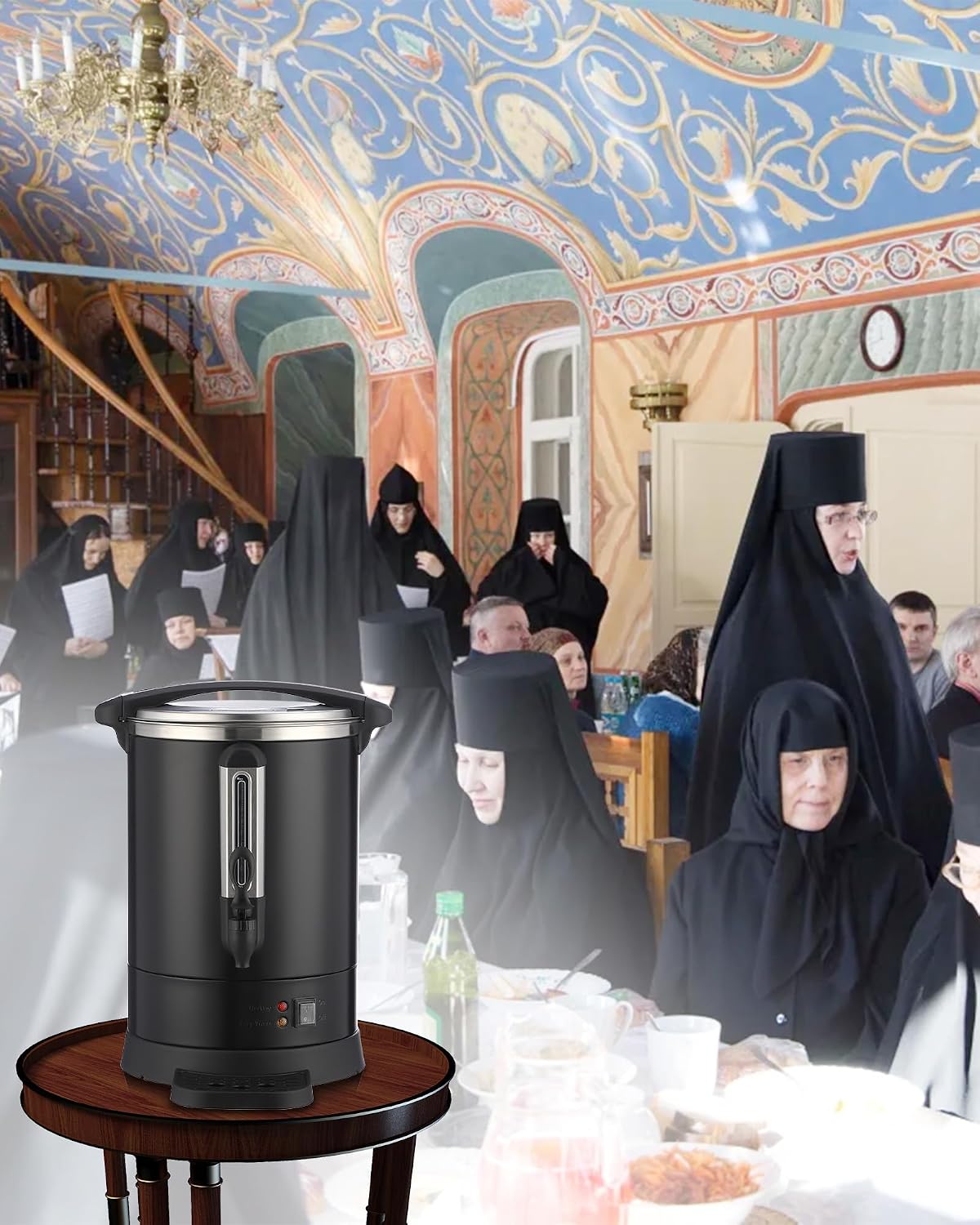 80 Cups-12L Commercial Coffee Urn, Coffee Dispenser Electric,Fast Brew Stainless Hot Water Dispenser, Hot Water Urn for Catering, Meeting, Party,Black