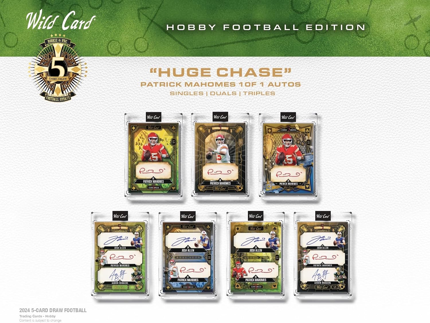2024 Wild Card 5 Card Draw Football Hobby Trading Card Box (5 Encased Autographs Per Hobby Box including a 1/1)