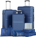 10 Piece Luggage Sets, 3 Piece Suitcase Set, 20 inch Carry on Luggage, 24 inch and 28 inch Checked Luggage with 7PC Packing Bags