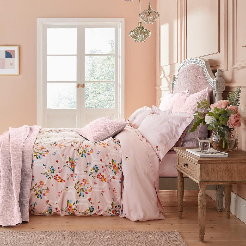 Ted Baker Peppermint 100% Cotton Sateen 2-Piece Comforter and Sham Set, Twin, Soft Pink