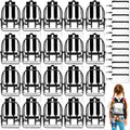 Cholemy 24 Set Clear Backpack with Pencil Case Bulk Heavy Duty PVC Transparent School Bag for Students Women Men Travel(Black)
