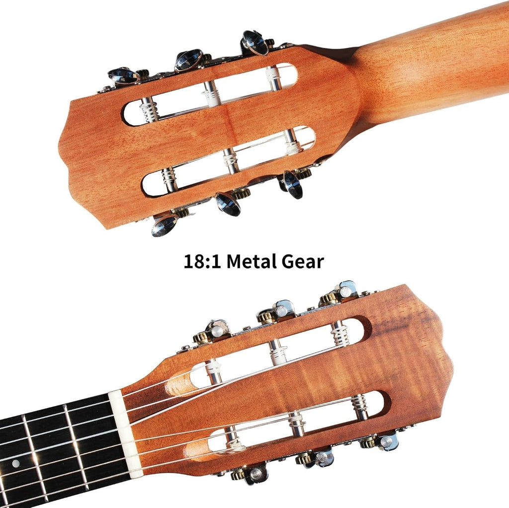 Adult Ukulele Left Handed 28' Acoustic 6 String Electric Ukulele Small Travel Guitar Acacia Satin Finish