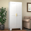 GAIOUS 61.02' Pantry Cabinet, Kitchen Pantry Storage Cabinets with Adjustable Shelves and Feet, White Pantry Storage Cabinet for Kitchen, Dining Room, Living Room and Bathroom (White) Metal