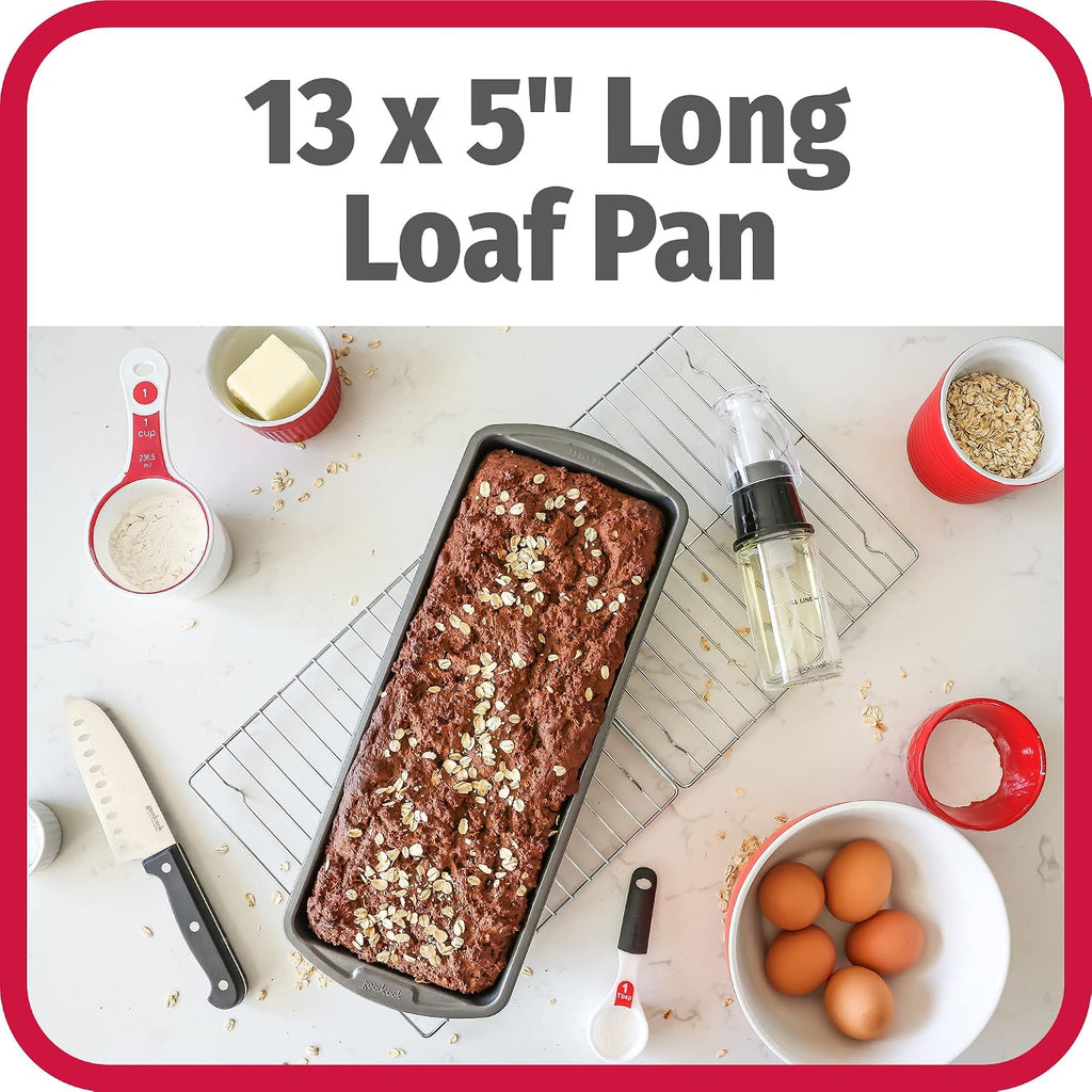GoodCook Nonstick Loaf Pan Extra-Large Heavy-Duty Steel Bakeware with Easy-Clean Non-Stick Coating,Oven & Dishwasher Safe Pan for Meatloaf Breads Cakes Lasagnas Casseroles,13x5-Inch,Gray,(Pack of 12)