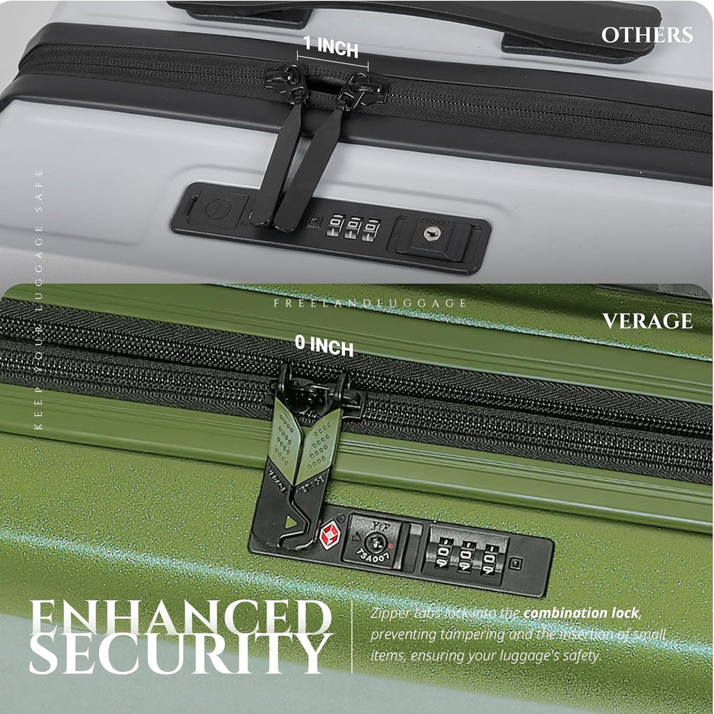 Verage Freeland Large Luggage with X-Large Spinner Wheels, Expandable Hardside Travel Luggage, Rolling Suitcase TSA Approved (29-Inch, Green)