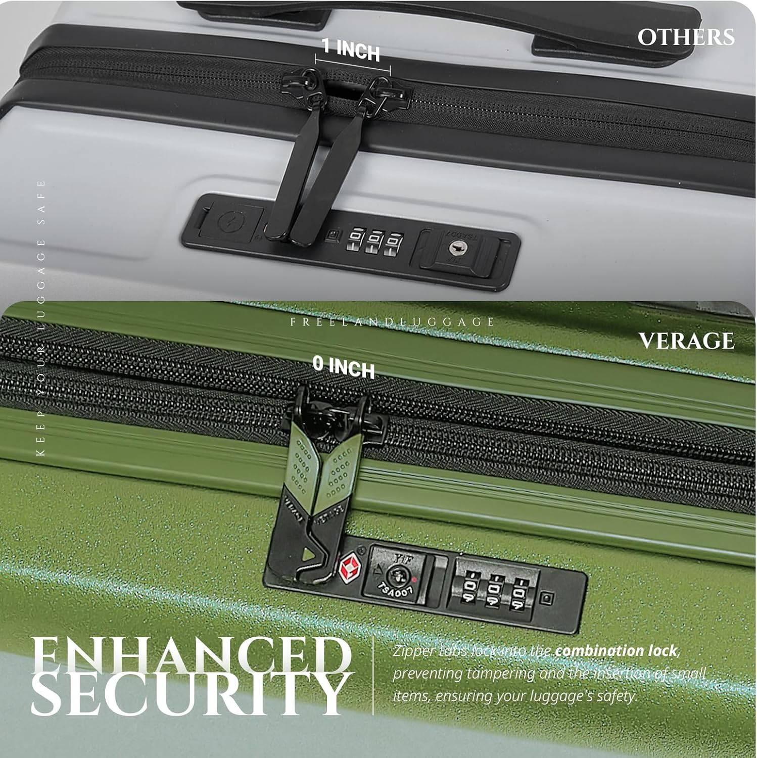 Verage Freeland Large Luggage with X-Large Spinner Wheels, Expandable Hardside Travel Luggage, Rolling Suitcase TSA Approved (29-Inch, Green)