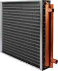 24x24 Heat Exchanger Water To Air , Forced Air Heating with 1' Copper Ports Hot Water Coil for Outdoor Wood Furnaces, Residential Heating