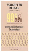 Scharffen Berger Unsweetened Dark Chocolate Baking Portions, 99% Cacao, Kosher, Gluten Free & Non-GMO, 4 Ounce (Pack of 12)