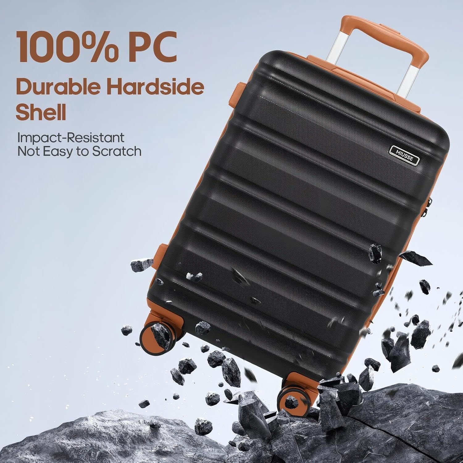 7 Piece Luggage Sets with Premium YKK Zipper, 20/24/28in PC Hardside Suitcase With Spinner Wheels, Luggage Airline Approved, Durable Suitcase Sets with TSA Locks for Travel