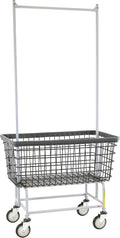 R&B Wire™ 201H56/D7 Wire Laundry Cart, 6 Bushel with Double Pole Rack, Dura-Seven™, Seven Year No Rust Guarantee, Made in USA