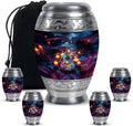 Guitar Candle Burial Urns - Combo of 5 with 10 Inch Memorial Urn for Adult Female, 3 Inch Keepsake Urns for Men, Father & Women - Large Decorative Cremation Set for Ashes