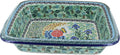 Blue Rose Polish Pottery - Green Teresa Medium Rectangular Baker - 12.25' x 10' - Unique, Dishwasher Safe, & Durable Bakeware